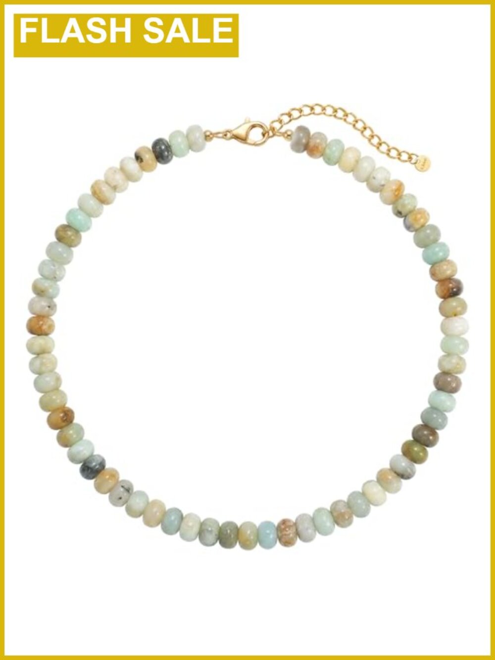 Natural Stone Beaded Choker Necklace Boho Adjustable 16 Inch